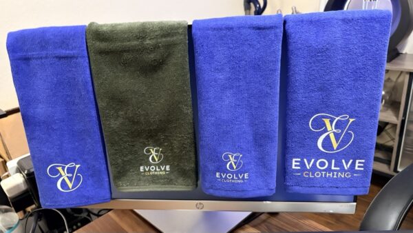 Evolve EV Script Towel - Blue & Green
